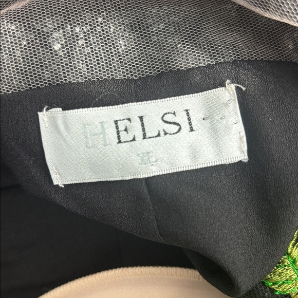 Helsi Cathy Floral Embroidered Mini Dress In Black/Yellow - Picture 3 of 5